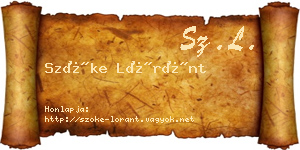 Szőke Lóránt névjegykártya