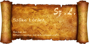 Szőke Lóránt névjegykártya