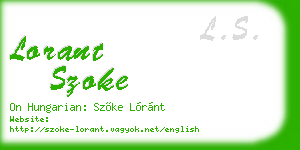 lorant szoke business card